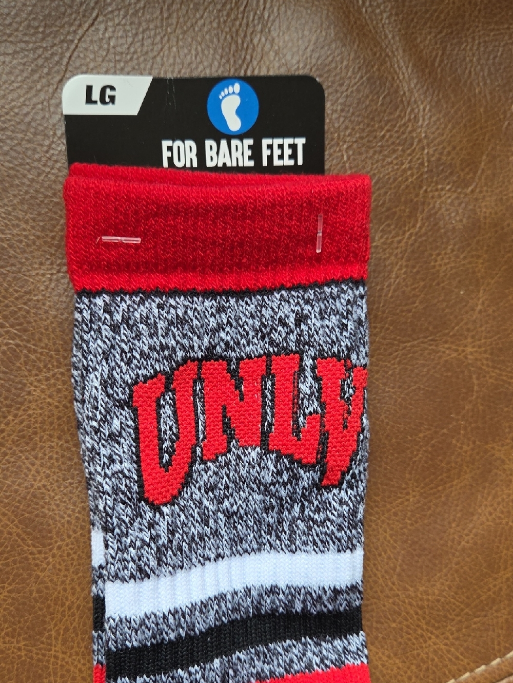 LG UNLV Rebels Red, Black & Gray Athletic Crew Socks - Picture 3 of 4